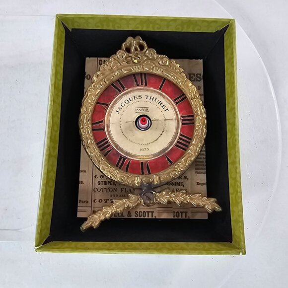 Vintage Jacques Thuret Paris Style Miniature Clock With Stand & Box AS IS - Picture 1 of 7